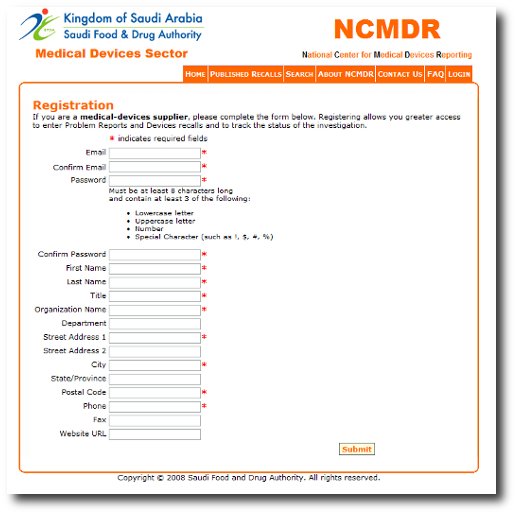Figure 4: Registration Form