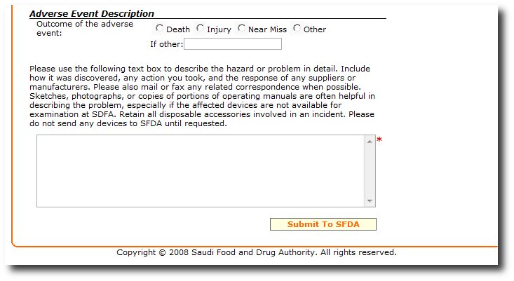 Figure 2: Adverse Event Description